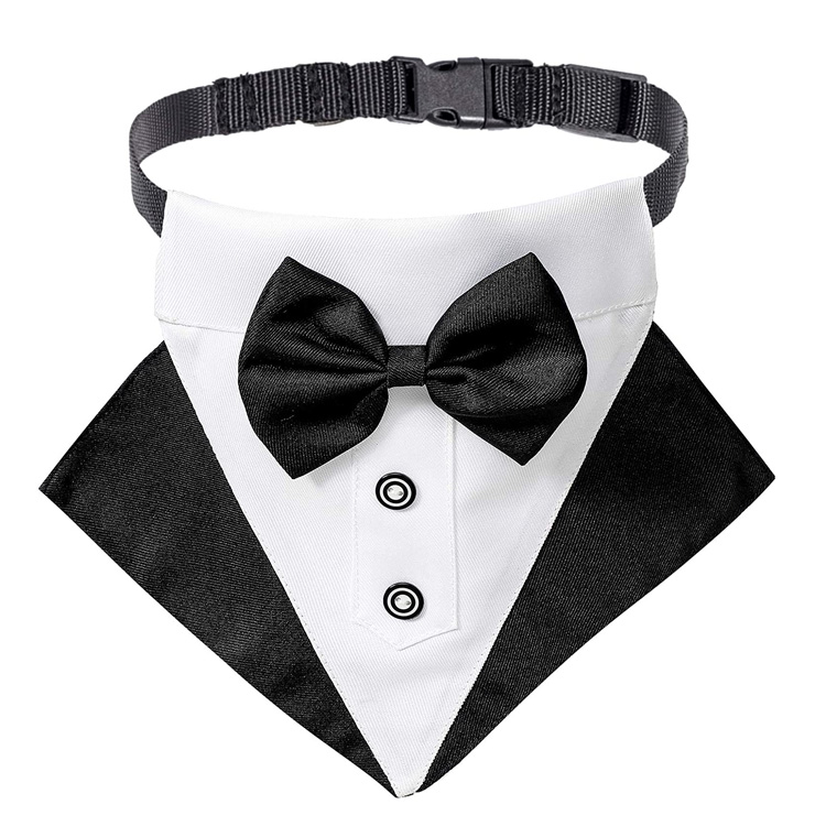 Có thể điều chỉnh Tuxedo Wedding Dog Bandana cổ áo với Bowtie