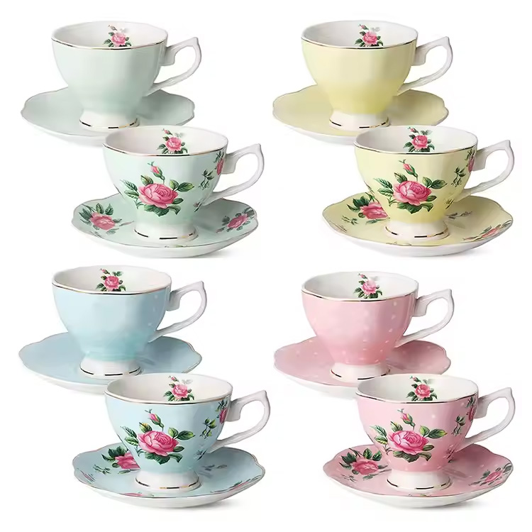Bone China China Latte Tea Tea và đĩa đĩa