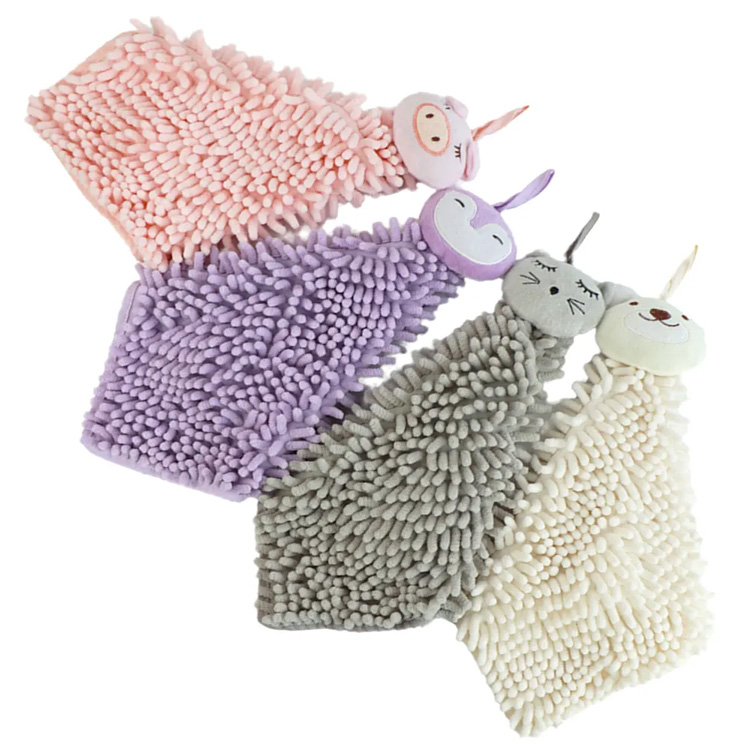Hoạt hình dễ thương nước động vật hấp thụ Chenille khăn tay