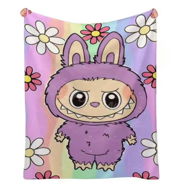 Phim hoạt hình Labubu 100% Sofa Ném chăn hoa quảng cáo