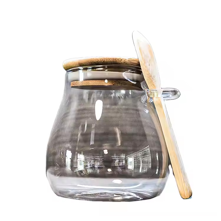 Hình dạng tùy chỉnh Trà gia vị thủy tinh Borosilicate với nắp lật