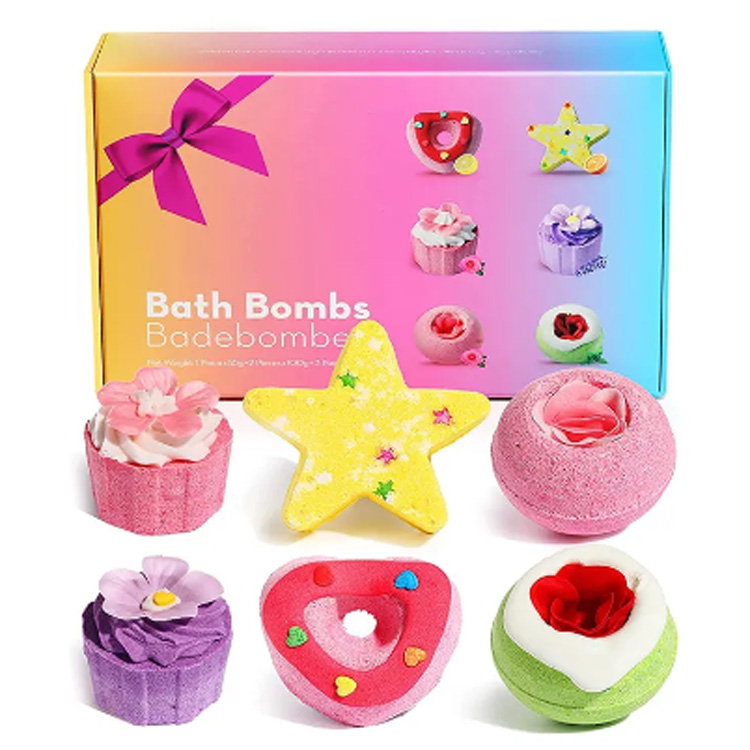 Gia đình phòng khách phòng tắm đầy màu sắc cupcake bom fizzy dễ thương