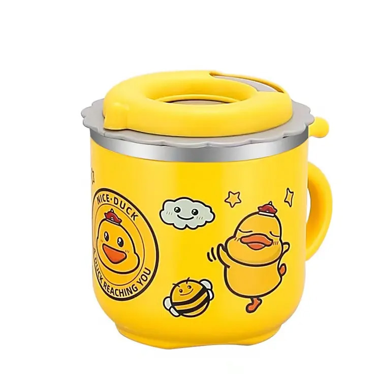 Thức ăn an toàn rơm dễ thương vịt vàng rò rỉ trẻ em Cup trẻ em
