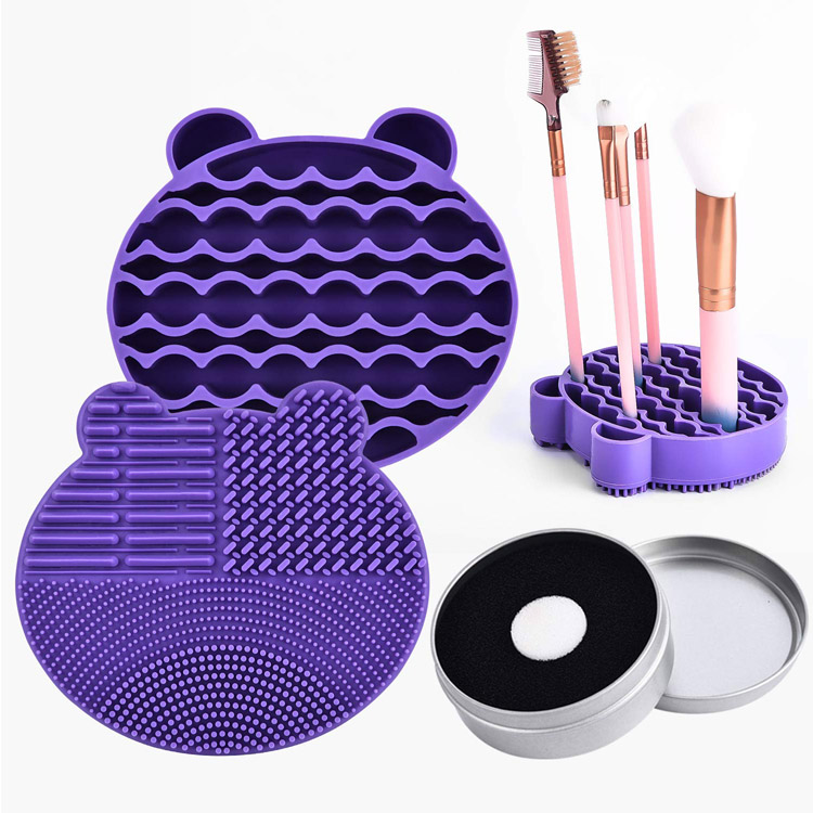 Máy sấy khô di động Bàn chải trang điểm silicone Cleaner Mat