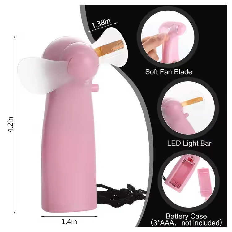 Quạt cầm tay mini cầm tay tiện dụng có đèn LED thông báo tùy chỉnh mới