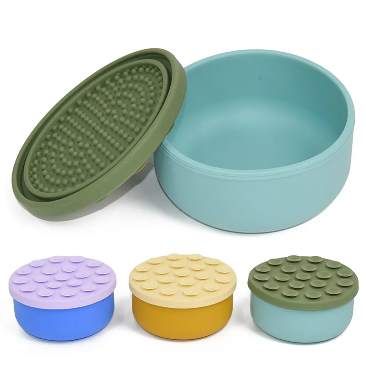 Bát chó di động nhiều màu silicon silicon slower cho chó bát