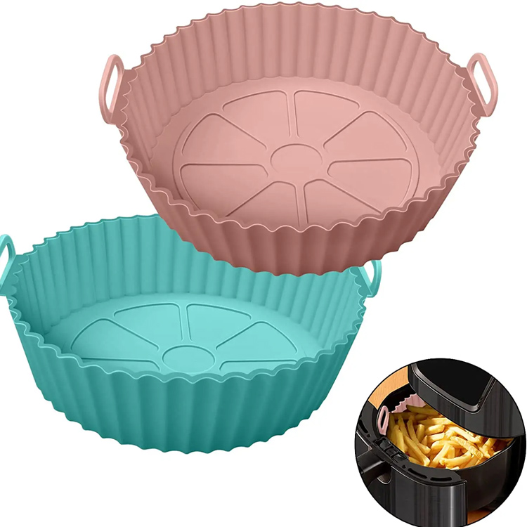 Silicone pot tròn khay silicon liners phụ kiện nồi chiên không khí