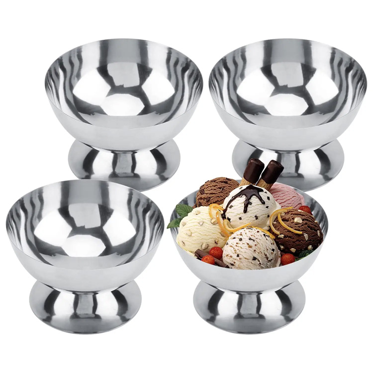 Thép bằng thép không gỉ bát bát món tráng miệng salad có thể tái sử dụng
