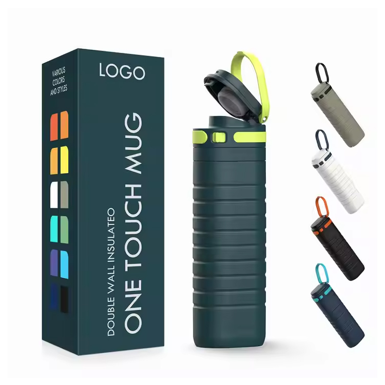 Nắp cảm ứng Cốc du lịch cách nhiệt chân không bằng thép không gỉ 500ml