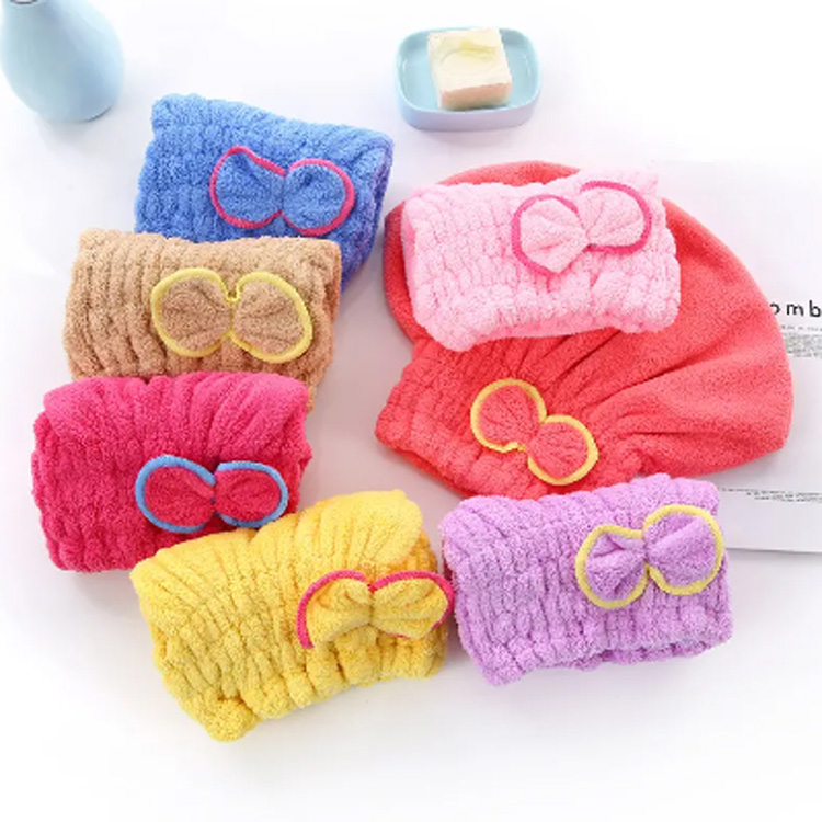 Nắp nước hấp thụ Bowknot Tóc mềm mềm Microfiber