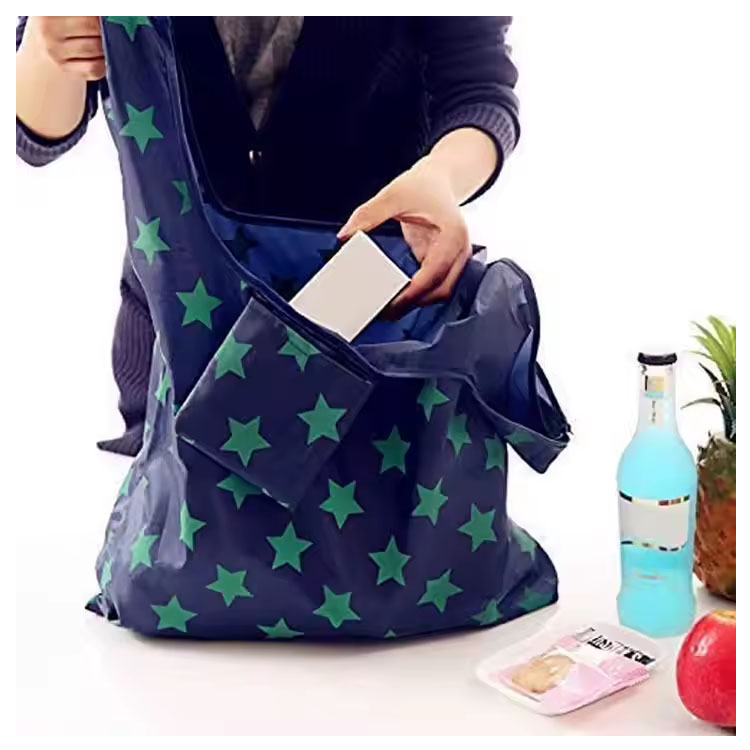 Túi đựng hàng tạp hóa không thấm nước có thể sử dụng lại túi mua sắm có thể gập lại